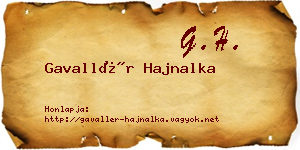 Gavallér Hajnalka névjegykártya